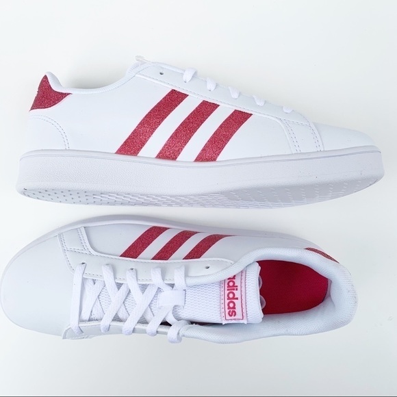 adidas GRAND COURT SHOES White/Glitter Pink - Picture 4 of 15